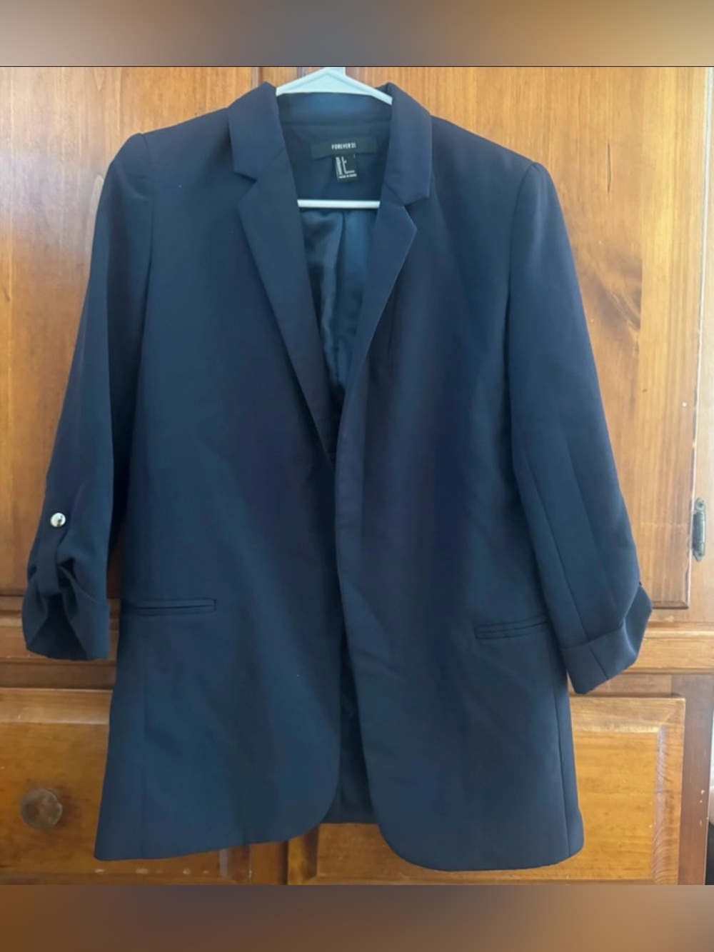 Forever 21 women’s Dark Navy Single-Breasted Blazer